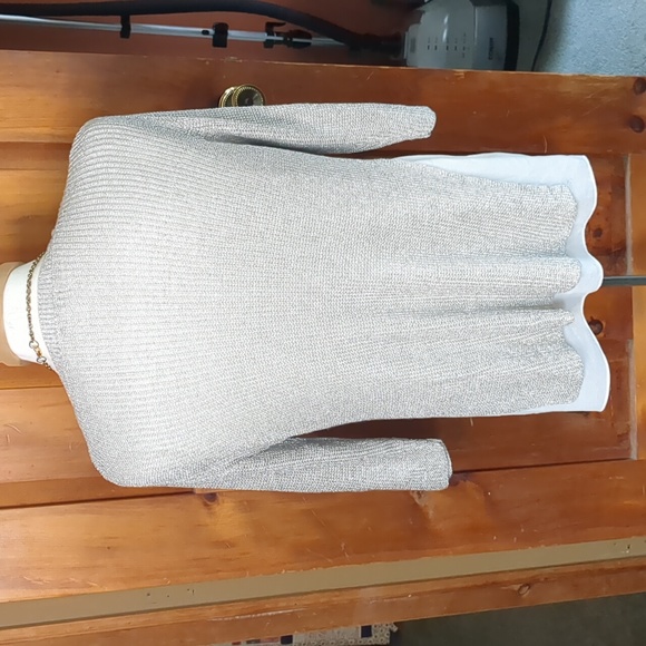 AVALIN* size XL sparkling fooler sweater 3/4 sleeve textured stitch front detail - Picture 4 of 9